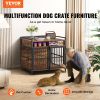 VEVOR Furniture Style Dog Crate with Storage, 41 inch Dog Crate Furniture Large Breed with Double Doors, Wooden Dog Cage for Large/Medium Dog Indoor,