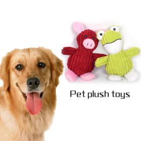 1pc Plush Dog Toys Squeaky Puppy Chew Toy Interactive Cat Toys Pet Dog Sound Toys For Small Medium Dogs (Color: Red)