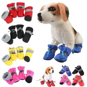 Anti-slip Pet Dog shoes Waterproof boots shoes puppy cat socks boots dog shoes (Color: Red, size: 7)